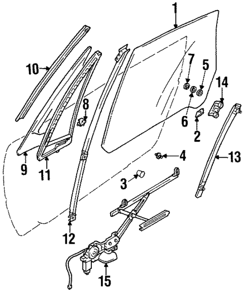 Glass - Door for 1997 Suzuki X-90 #0