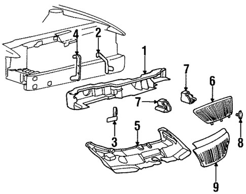 Grille & Components for 1996 Lincoln Continental #0