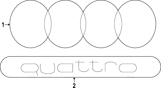 8Y5853742B90A - Body: Emblem for Audi Image