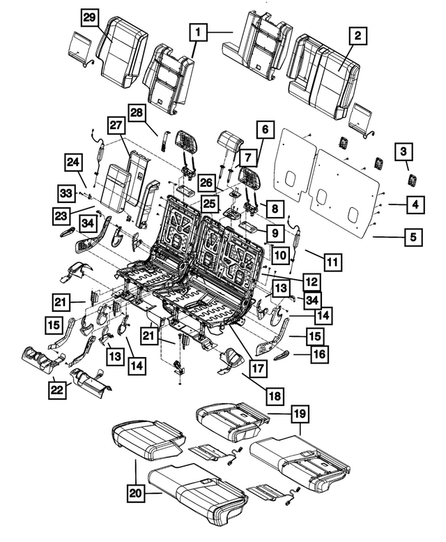 68086221AA - Interior Trim: Seat Back Foam, Left for Mopar Image