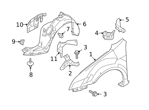 Fender & Components for 2010 Ford Fusion #0