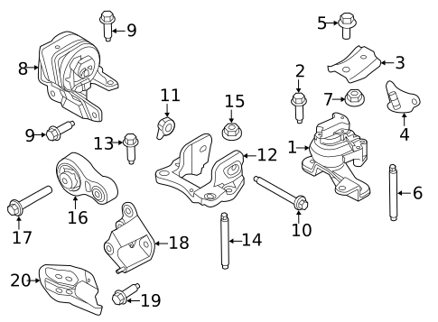 Engine & Trans Mounting for 2012 Ford Edge #0