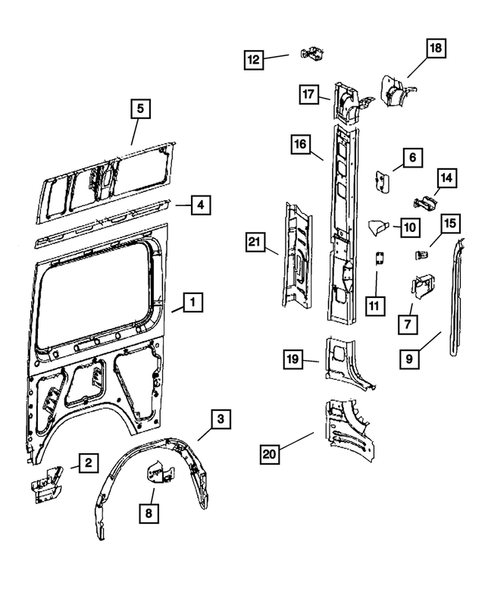 Aperture Panel and Pillar Supports for 2009 Dodge Sprinter 3500 #0