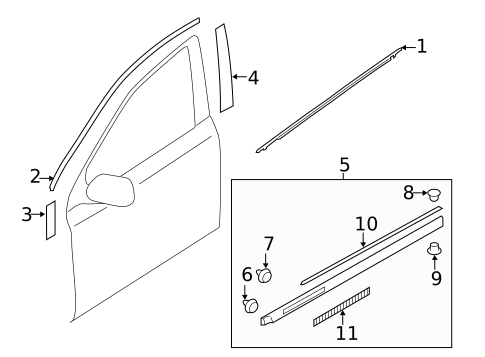 Exterior Trim - Front Door for 2019 Subaru Outback #0