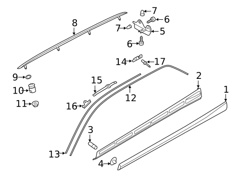 Exterior Trim - Pillars for 2017 Audi A3 Sportback e-tron #0