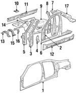 F8RZ5420011AA - Body: Uniside Assembly for Ford: Contour | Mercury: Mystique Image