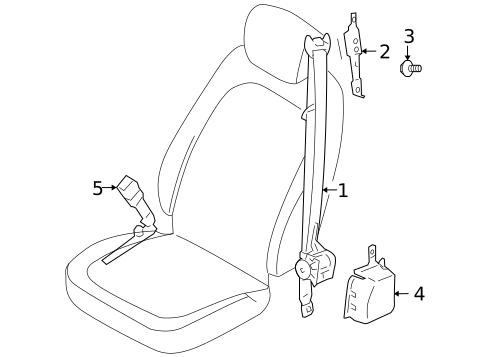 Seat Belt for 2008 Hyundai Azera #1