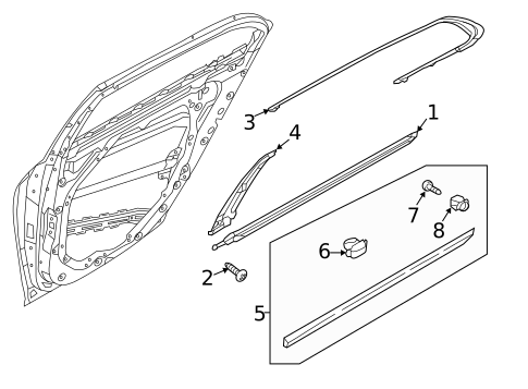 Exterior Trim - Rear Door for 2019 Genesis G90 #0