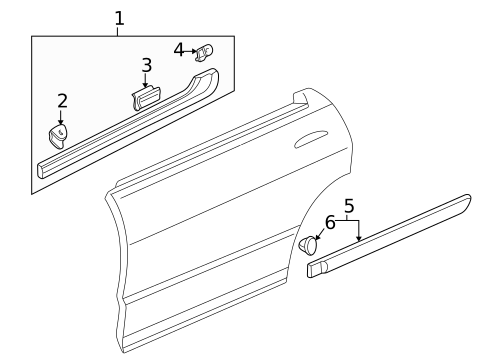 Exterior Trim - Rear Door for 1996 Acura Integra #0