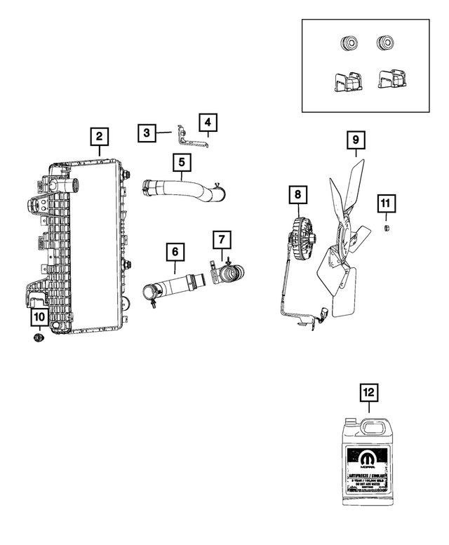 68069568AA - Cooling: Isolator Kit for Mopar Image image