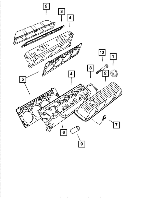 53020612AC - Engine 5.2L Eight Cylinder: Cylinder Head Cover for Mopar Image