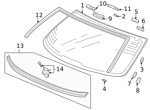 Glass & Hardware - Back for 2004 Acura RL #0