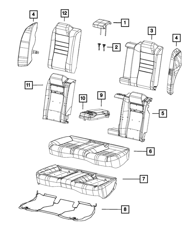 5PT441X9AB - Interior Trim: Seat Bolster, Right for Mopar Image