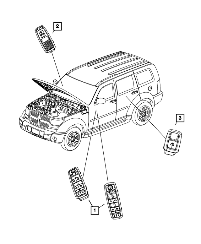 68620471AA - Electrical: Power Window Switch for Mopar Image