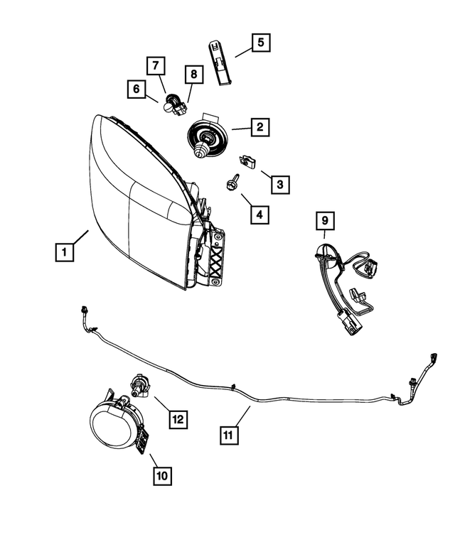55277409AG - Electrical: Headlamp Park And Turn Lamp, Left for Mopar Image