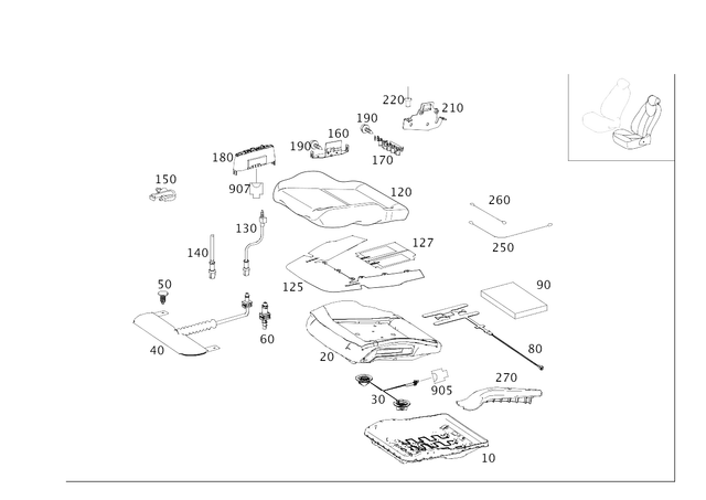 2189100150 - Driver Seat: Padding, Frt. Seat Cush for Mercedes-Benz: CLS400, CLS550, CLS63 AMG, CLS63 AMG S Image image