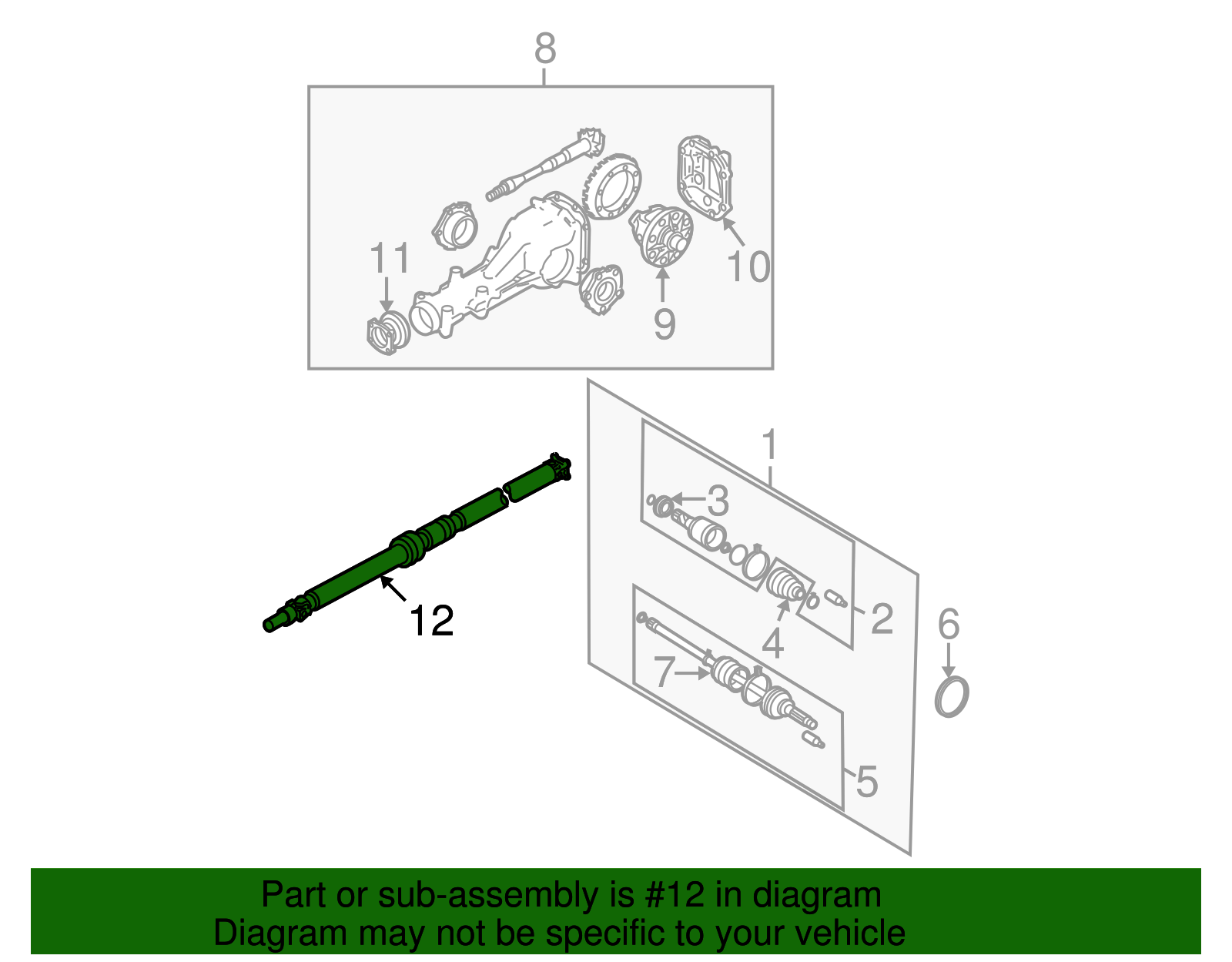 TOM AUTO PARTS Rear Drive Shaft Assembly For Subaru Forester 1998-2002 - 27031-FC030