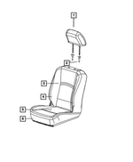 6MV921X7AE - Interior Trim: Front Headrest, Right Or Left for Ram: 2500, 3500 Image