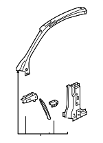 8W8809201 - Body: Inner Hinge Pillar for Audi: A5 Sportback, RS5 Sportback, S5 Sportback Image