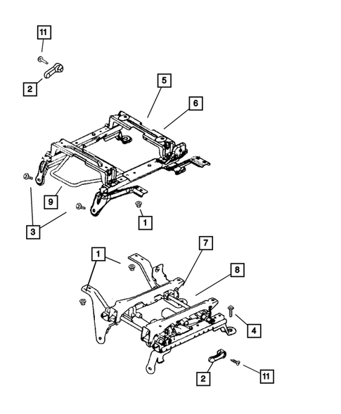 Front Seats - Adjusters, Recliners, Shields and Risers for 2009 Dodge Ram 2500 #0