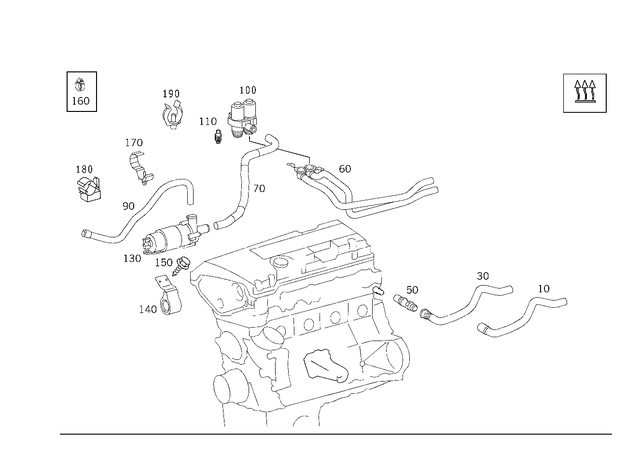 1708301196 - Heating and Ventilation: Hose for Mercedes-Benz: SLK320 Image image