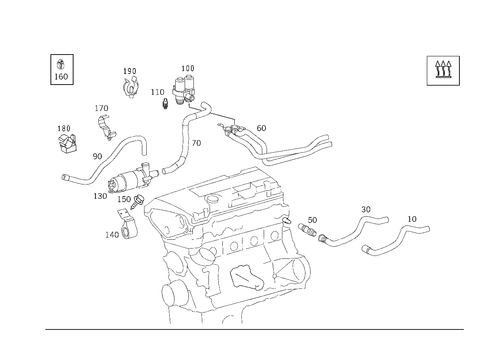 Heating Water Connection for 1999 Mercedes-Benz SLK230 #0