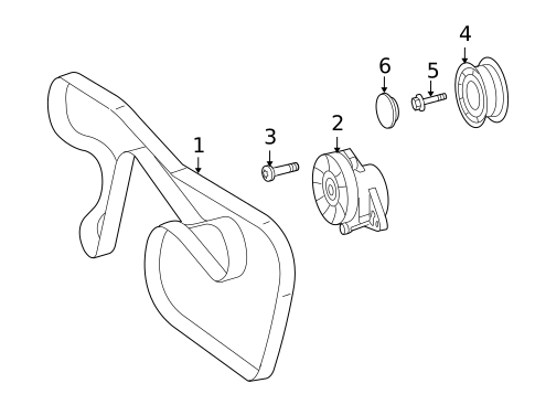 Belts & Pulleys for 2005 Mercedes-Benz SLK55 AMG #0