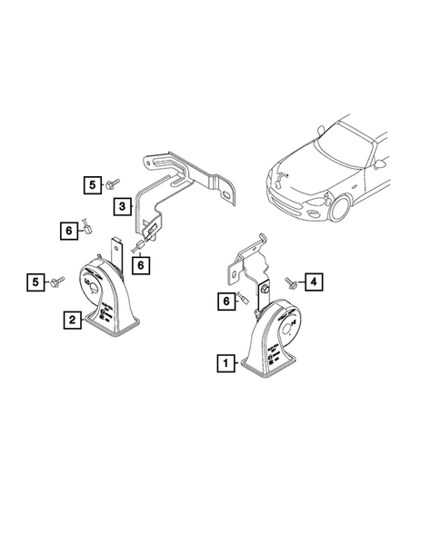 Horns for 2018 Fiat 124 Spider #0