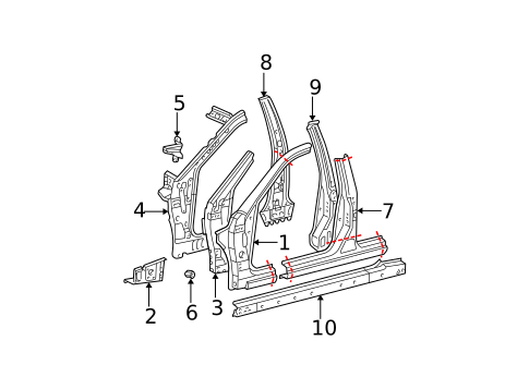 Hinge Pillar for 2002 Toyota Camry #1