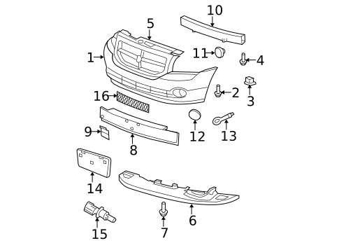 Bumper & Components - Front for 2010 Dodge Caliber #0
