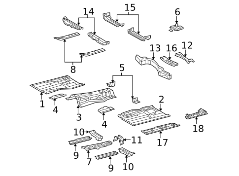 Floor & Rails for 2010 Lexus GS460 #0