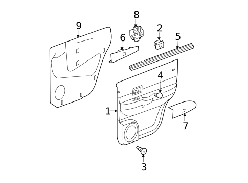 Interior Trim - Rear Door for 2007 Dodge Durango #0