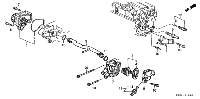 Water Pump - Thermostat (DOHC) for 2000 Honda Civic #0