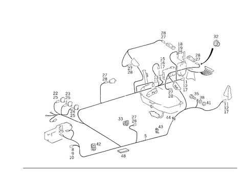 Tail Lamp Cable Harness for 1990 Mercedes-Benz 300TE #1