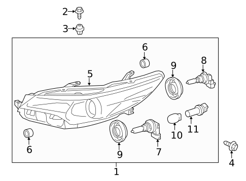 Headlamp Components for 2016 Toyota Camry #0