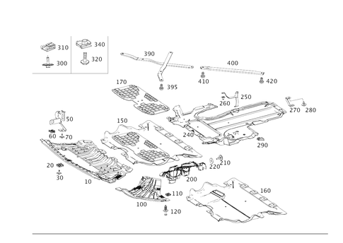 Engine Compartment Panelling, Gasoline Vehicles for 2025 Mercedes-Benz E450 #0