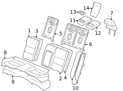 Rear Seat Components for 2006 Lincoln LS #0