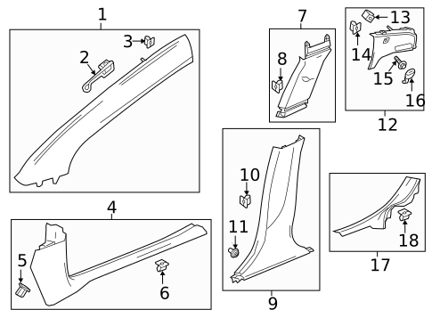 Interior Trim - Pillars for 2019 Chevrolet Volt #0