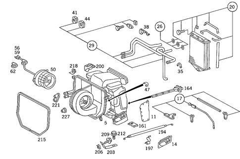 Heater Case with Blower for 1988 Mercedes-Benz 260E #0