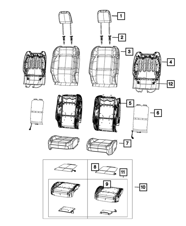 7CC53CV5AB - Interior Trim: Front Seat Back Cover, Left for Mopar Image