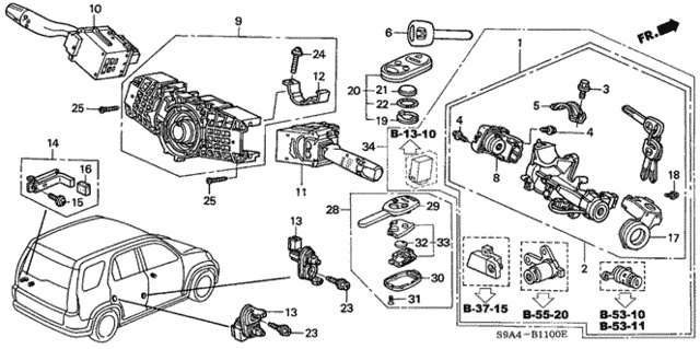Combination Switch for 2003 Honda CR-V #0