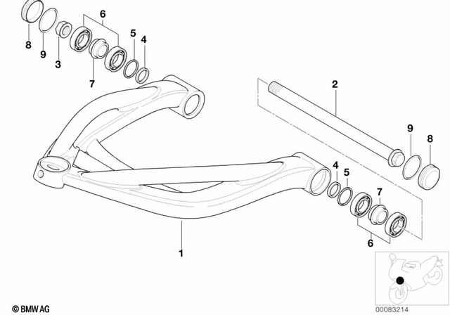 31422333276 - Front Axle, Front Suspension: Axle -  for BMW-Motorrad Image
