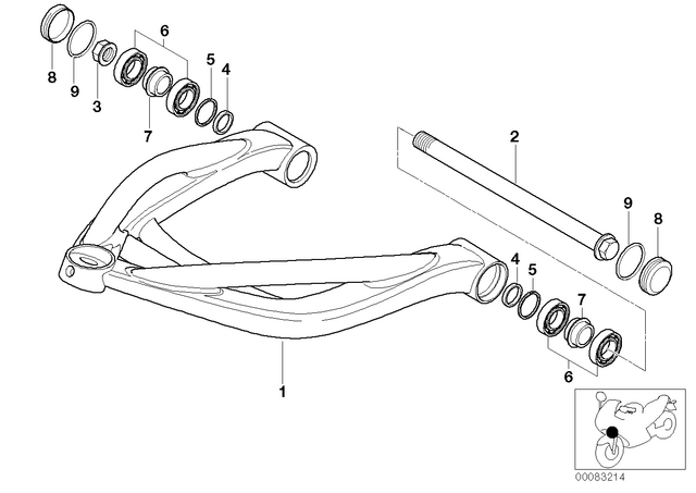 31422333276 - : Axle for BMW-Motorrad Image