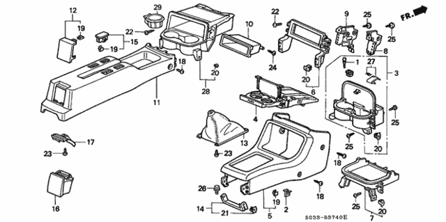 Console for 2000 Honda Civic #0