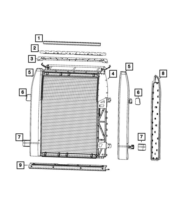 7JG45JXWAA - Doors, Door Mirrors and Related Parts: Roll Up Door Cap, Left for Mopar Image