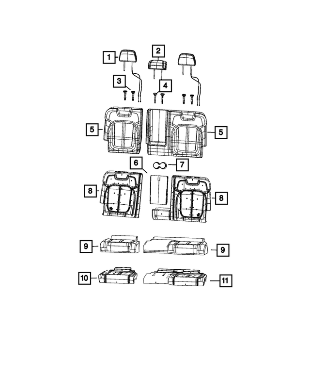 6XS161X7AH - Interior Trim: Second Row Headrest for Jeep: Grand Cherokee L Image