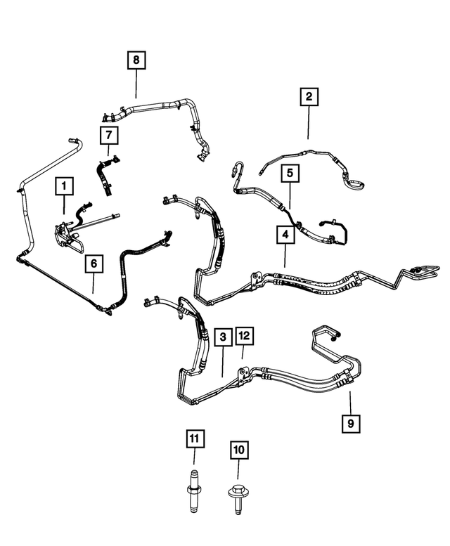 5006617AH - Steering: Power Steering Pressure Hose for Mopar Image image