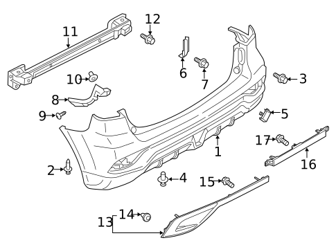 Bumper & Components - Rear for 2019 Mitsubishi Outlander Sport #0