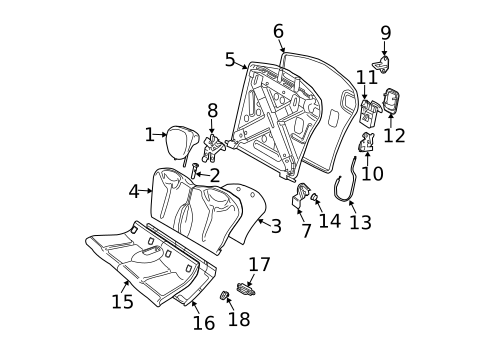 Rear Seat Components for 2005 Mini Cooper #1