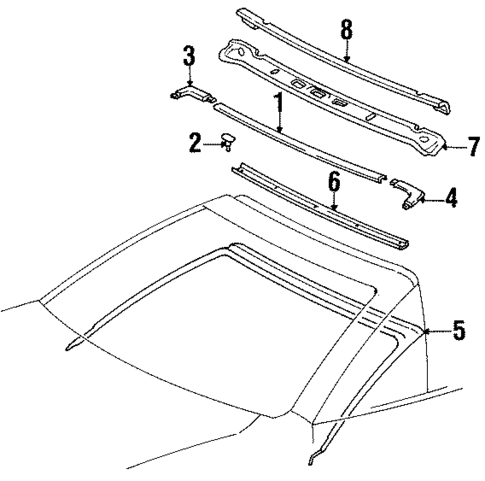Windshield Header & Components for 1997 Toyota Paseo #0